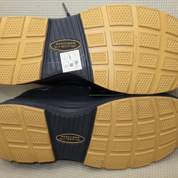 Skechers Malad II 200127 Composite Toe Work Shoes ASTM Navy/Tan Men\'s 7.5 NWT main image 14